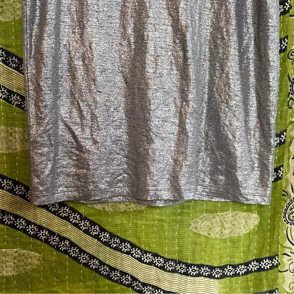 Eileen Fisher Ash Linen Jersey Shimmer Sleeveless Top Size Small - Picture 4 of 12